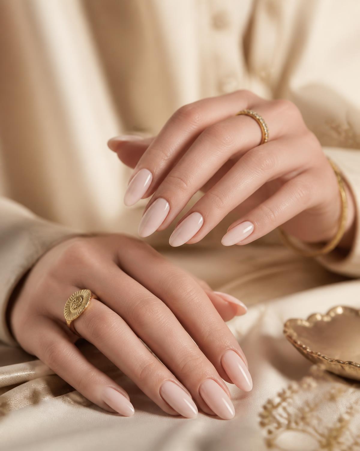 Manicura nude glossy en Estudio Fernanda Medellín
